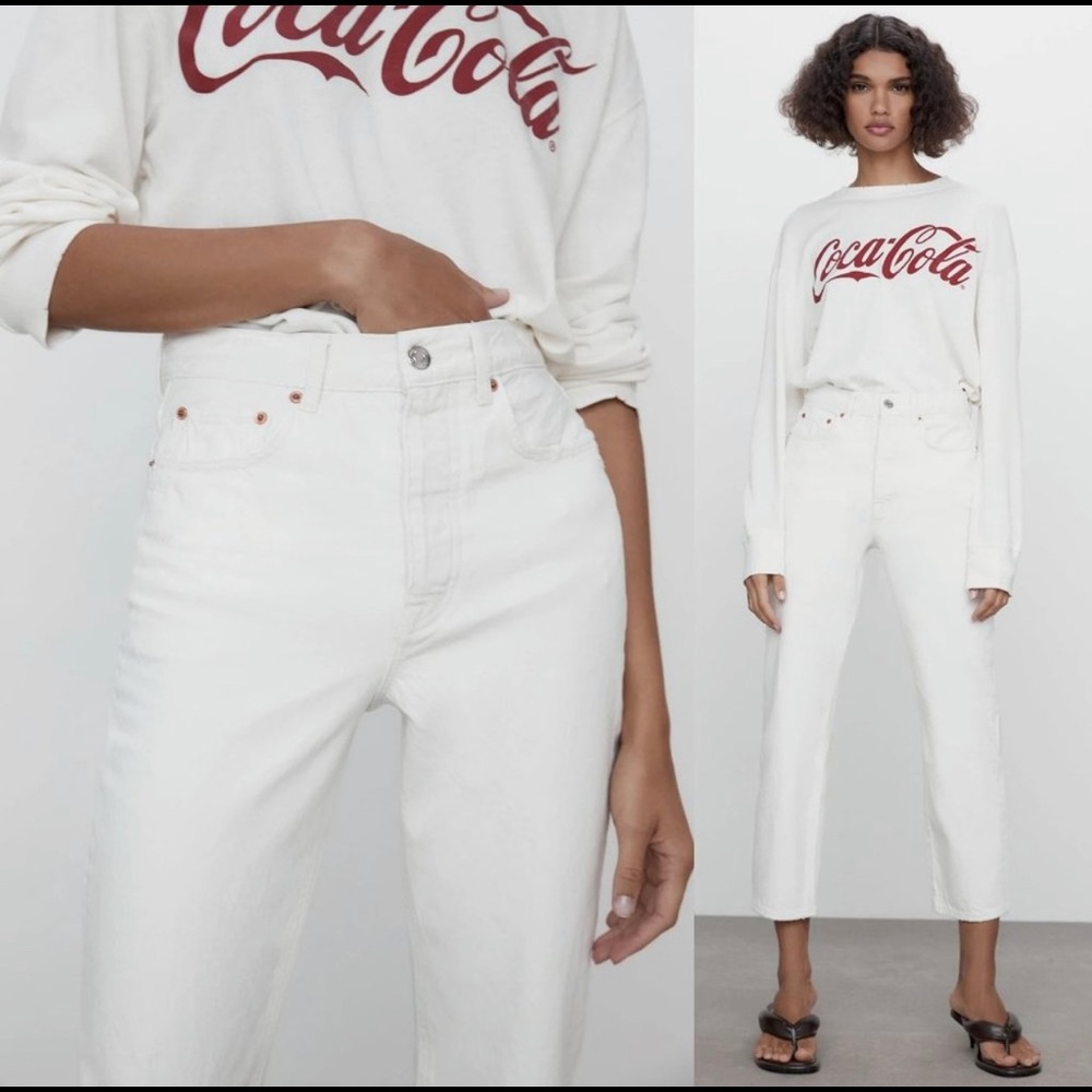 Zara the Bliss straight off-white jeans